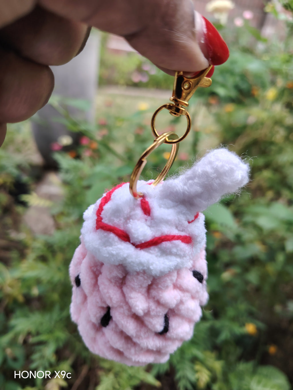 Strawberry Boba Keychain